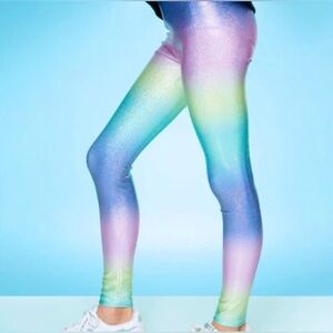 Pixie Lane Rainbow Ombre Glitter Girls Leggings Size 7